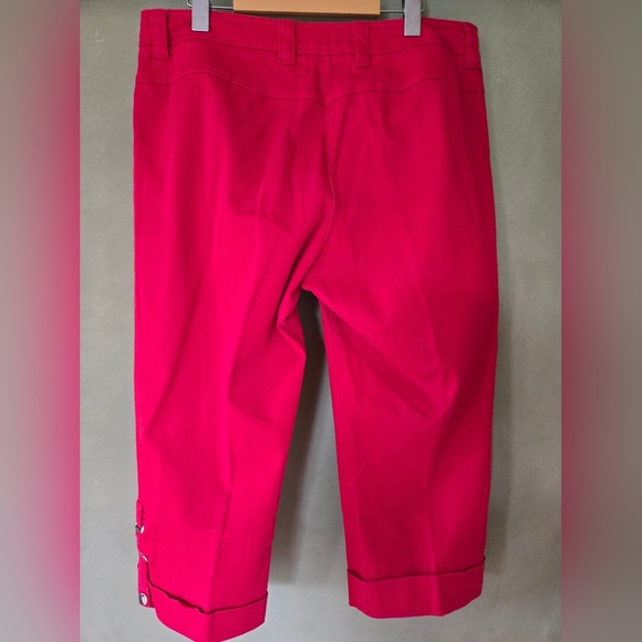 Larry Levine | Stylish Red Women's Capris, Size 12 - Picture 2 of 9